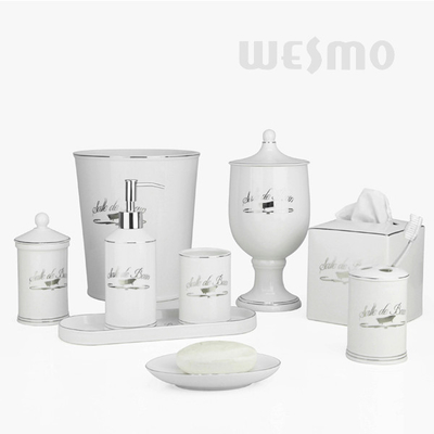 Modern Elegant Ceramic Porcelain Bathroom Set 6pcs For Home