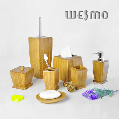7 Piece Smooth and Anti Water Natural Bamboo Bathroom Sets