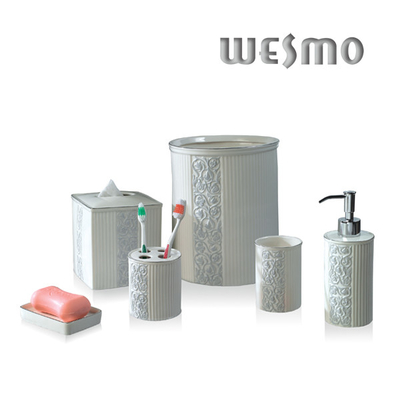 WBC0459A 6 Piece Modern Porcelain Bathroom Accessories Set