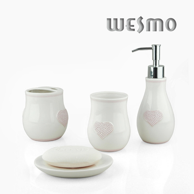 4 Piece Modern White Porcelain Bathroom Accessories Sets
