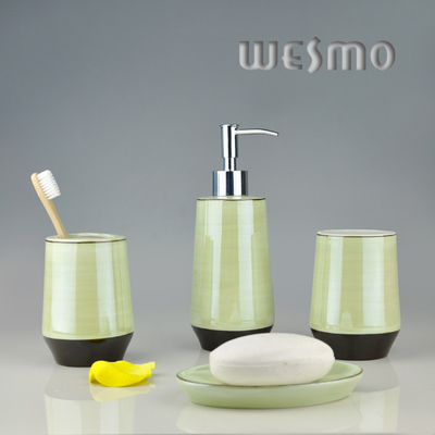 Mint Color Porcelain Bathroom Accessories With Pearlized Colors ( WBC0618B )
