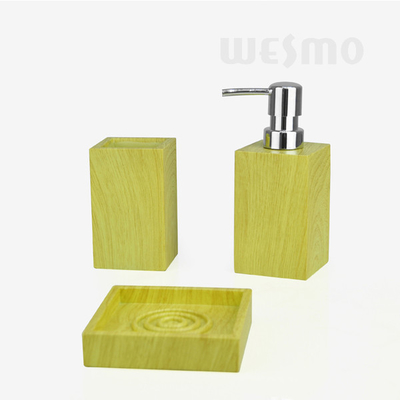 Imitation Wood Series Polyresin Bathroom Set Bathroom Accessories With 3 items (WBP0829A)