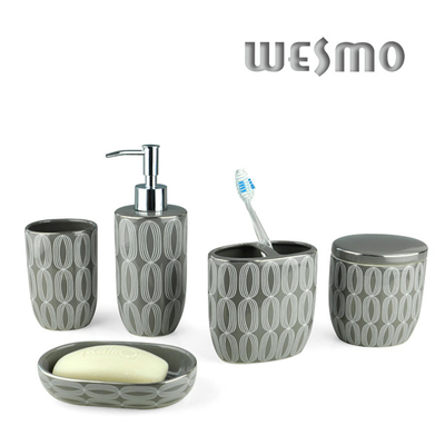 5pcs Sandstone Hotel Porcelain Bathroom Accessories Sanitary Ware