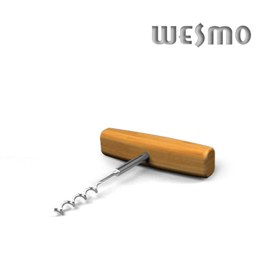 Personalized Wine Accessories, Wine Corkscrew with Bamboo Handle and a Zinc Alloy Worm