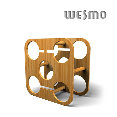 Customized Nature Color Bamboo Wine Rack, Personalized Wine Accessories