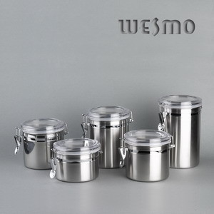 Stainless Steel Circulaire Shaped Storage Pot Set - Kitchen Storage Container