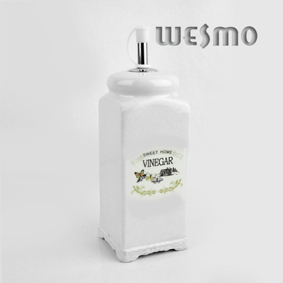 Fashional White Ceramic Vinegar Bottle Airtight Kitchen Storage Containers