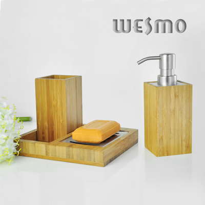 Smooth and Anti Water Bucolic Bamboo Bathroom Sets with A Carbonization Effect