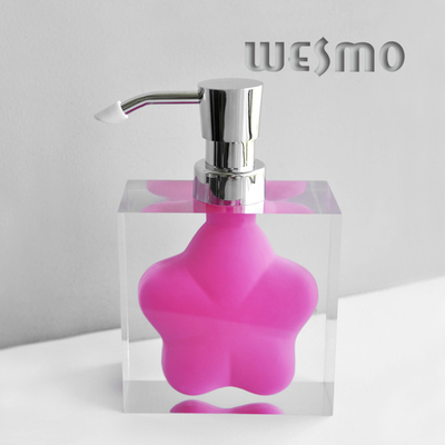 Polyresin Bathroom Set with Pink Flower Decoration