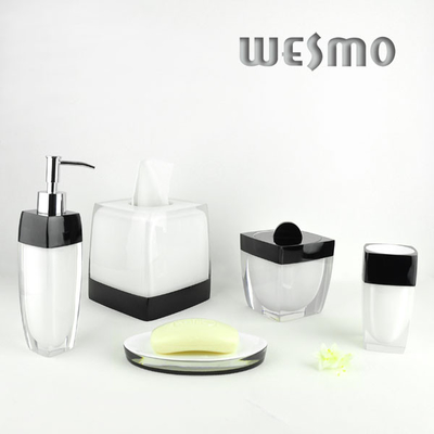 Transparent Outside Abrasion Resistance Polyresin Bathroom Set WBP0223B