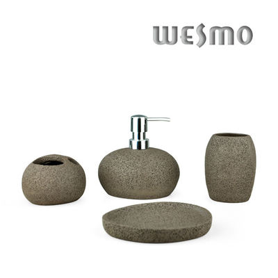 Cobblestone Design Polyresin Bathroom Set