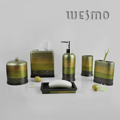 6 Piece Bronze Color Resin Bath Set