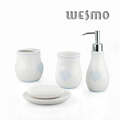 WBC0606A 4 Piece White Modern Ceramic Bathroom Accessories Set