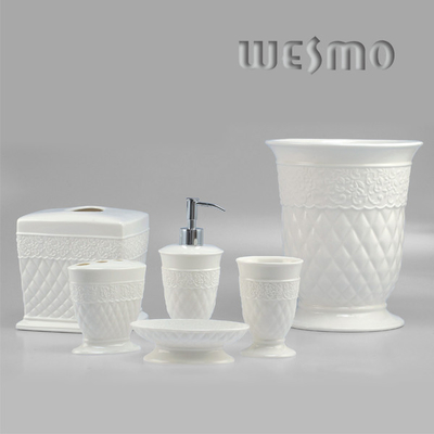 Conique Snow White Ceramic Bathroom Accessories Sets